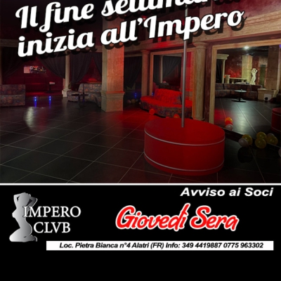 IL FINE SETTIMANA INIZIA ALL'IMPERO