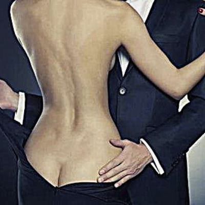 SUITED MALE, NAKED FEMALE