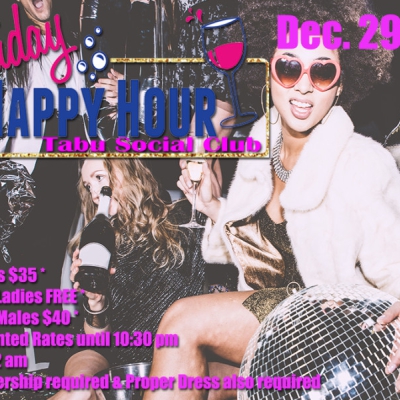 HAPPY HOUR WITH DISCOUNTS FOR EVERYONE UNTIL 10:30PM AT TABU