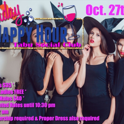HAPPY HOUR WITH DISCOUNTS FOR EVERYONE UNTIL 10:30PM AT TABU