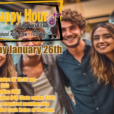 HAPPY HOUR (DISCOUNTS FOR EVERYONE UNTIL 10:30PM) AT TABU