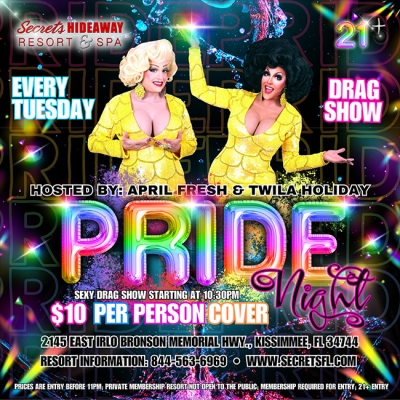 PRIDE TUESDAY @ SECRETS HIDEAWAY™