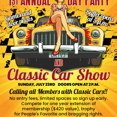 CLASSIC CAR SHOW 2PM AT TRAPEZE CLUB