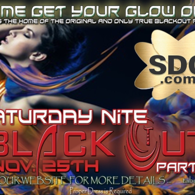 OFFICIAL SDC BLACKOUT SATURDAY AT TABU (RSVP THE GUEST LIST FOR  OFF AT THE DOOR)